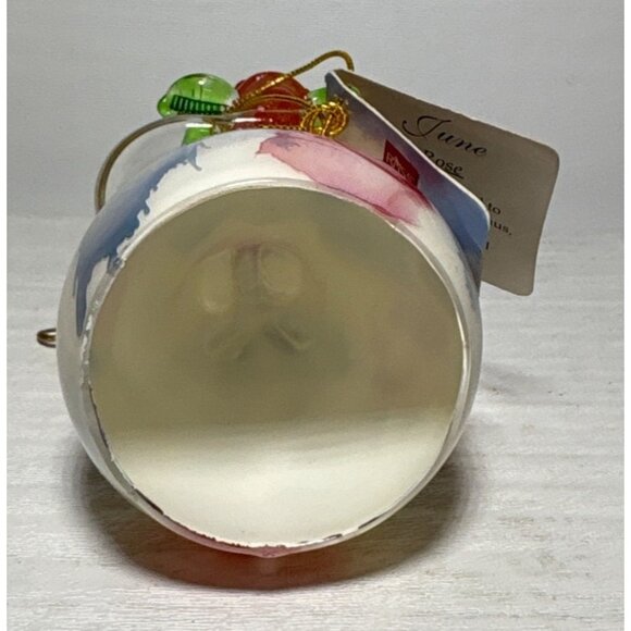 Russ Berrie June Angel Of The Month Rose Handcrafted Glass Figurine With Tag - Picture 3 of 9